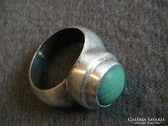 Nagyon szép ezüst gyűrű 925 malachit kővel