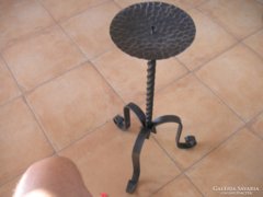 Wrought iron candle holder, the work of a Swiss master, marked, 60 cm high ...