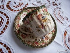 Luton: antik angol fajansz Adderley csokoládés csésze aljjal