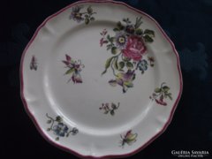 19-dik századi tányér-XV-dik Lajos-virág-bogár dekorral