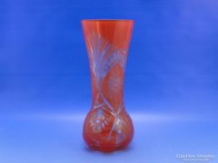 0C037 Színezett csiszoltüveg váza