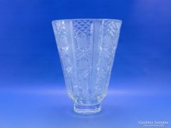 0C098 Régi csiszolt üveg kristály váza