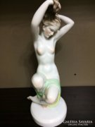 Antique Herend comb stone female nude