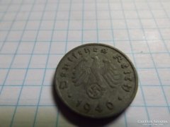 Németország Horogkeresztes 10 Pfennig 1940 "G" !!