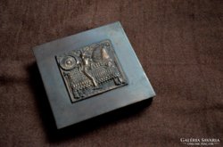 Kopcsányi Ottó bronz doboz retro iparművészeti