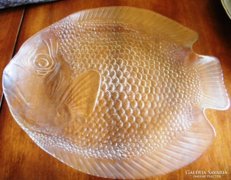 Hatalmas hal formájú üveg tálaló  39 x 32 cm