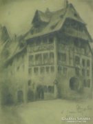Abonyi Ernő jelzéssel : "A Dűrer ház" 1930