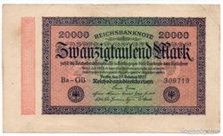 Németország 20 000 német Márka, 1923, szép