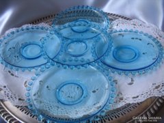 LEÁRAZVA! 5 db. kék bütykös tányér