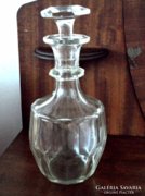 Antik vastagfalú Bieder szögletes boros v. likörös üveg