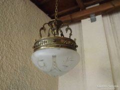 Antik réz szecessziós konyhai lámpa függőlámpa