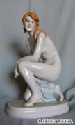 Old Zsolnay porcelain, kneeling woman nude!