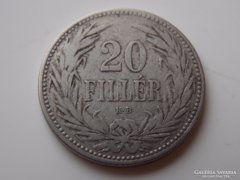 1893 Ferenc József 20 fillér VF 01