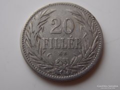 1894 Ferenc József 20 fillér VF 01