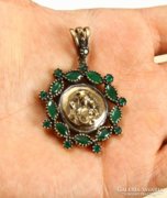 Smaragdköves ezüst Mária medál(átállítva Ratatoilnak)