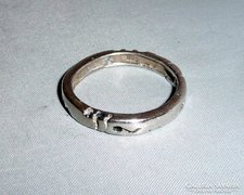 Vastag vésett ezüst gyűrű 19,5mm