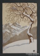 Helbing Ferenc: Téli táj havas fával-Szecessziós táj