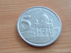 SZERBIA 5 DINÁR 2002 KRUSEDOL TEMPLOM