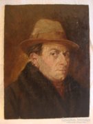 Régi olaj-fa férfi portré , önarckép festmény