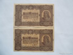 100 korona 1923 2 darab