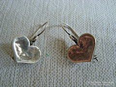 Izraeli kézműves ezüst szív fülbevaló
