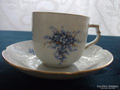 Dombor virágmintás és kézzel festet csésze+alátét-Alka-Kunst