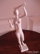 Drasche porcelán tálas női akt figura
