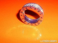 Arany 2 soros Swarovszki kr.Bvlgari 18k gyűrű