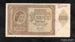 Ritka 1000 Kuna 1941  Horvátország 