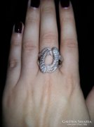 Különleges nagyméretű kígyós ezüst gyűrű!