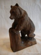Dőri Margit : Medve fafaragás , fa szobor 14,5 cm