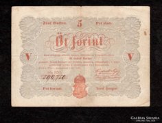 5 forint 1848 Kossuth bankó Piros