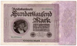 Németország 100 ezer német inflációs Márka, 1923