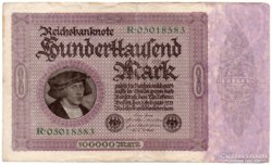 Németország 100 ezer német inflációs Márka, 1923