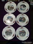 6 db Sarreguemines Obernai fajansz lapos tányérok 