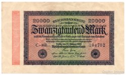 Németország 20 ezer német inflációs Márka, 1923