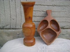 Fa váza és kínáló - együtt eladó