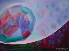 Gördülő kövek / Rolling stones 1995, Ilyés Márta (1954-2008) alkotása