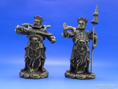 0B383 Kínai császár bronz figura 2 db