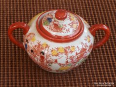 Kínai porcelán cukortartó gésa motívum