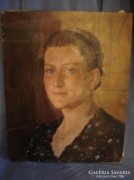 Fiatal nő portréja olaj vászonra