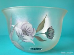 Exclusive fruit storage iridescent handmade and painted decorative serving bowl with large bay eisch