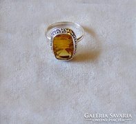 Méz citrinköves ezüst gyűrű  USA 7,5