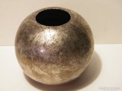 Ezüstözött gömb váza H.R.W. Fink