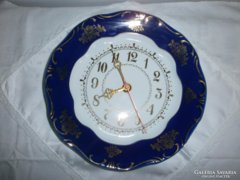 Zsolnay Pompadour  porcelán fali tányéróra
