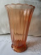 Rendkivüli ART DEKO rózsaszín üveg váza
