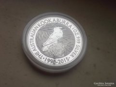 Ausztrál kookaburra 1 uncia színezüst Ag 31,1g 0,999 2015