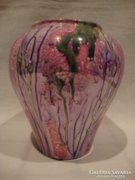 Színes folyatott mázas porcelán váza
