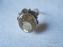 Citrin köves régi ezüst gyűrű állítható