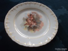 19-dik századi idillikus puttós kézzel festett tányér (1)
